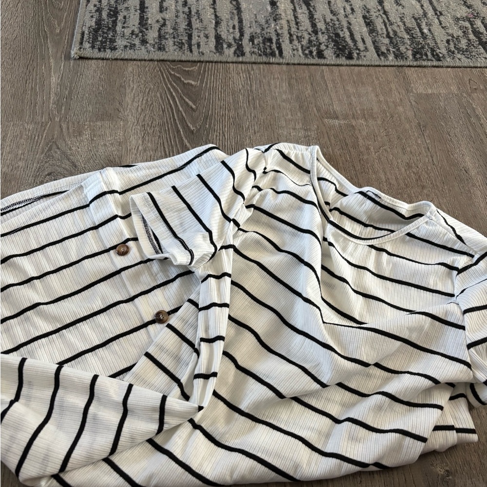 Striped Black and White Top